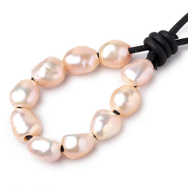 10-11mm Blush Salmon Large Hole Baroque Pearls Set of 10 (ONLINE ORDER ONLY)
