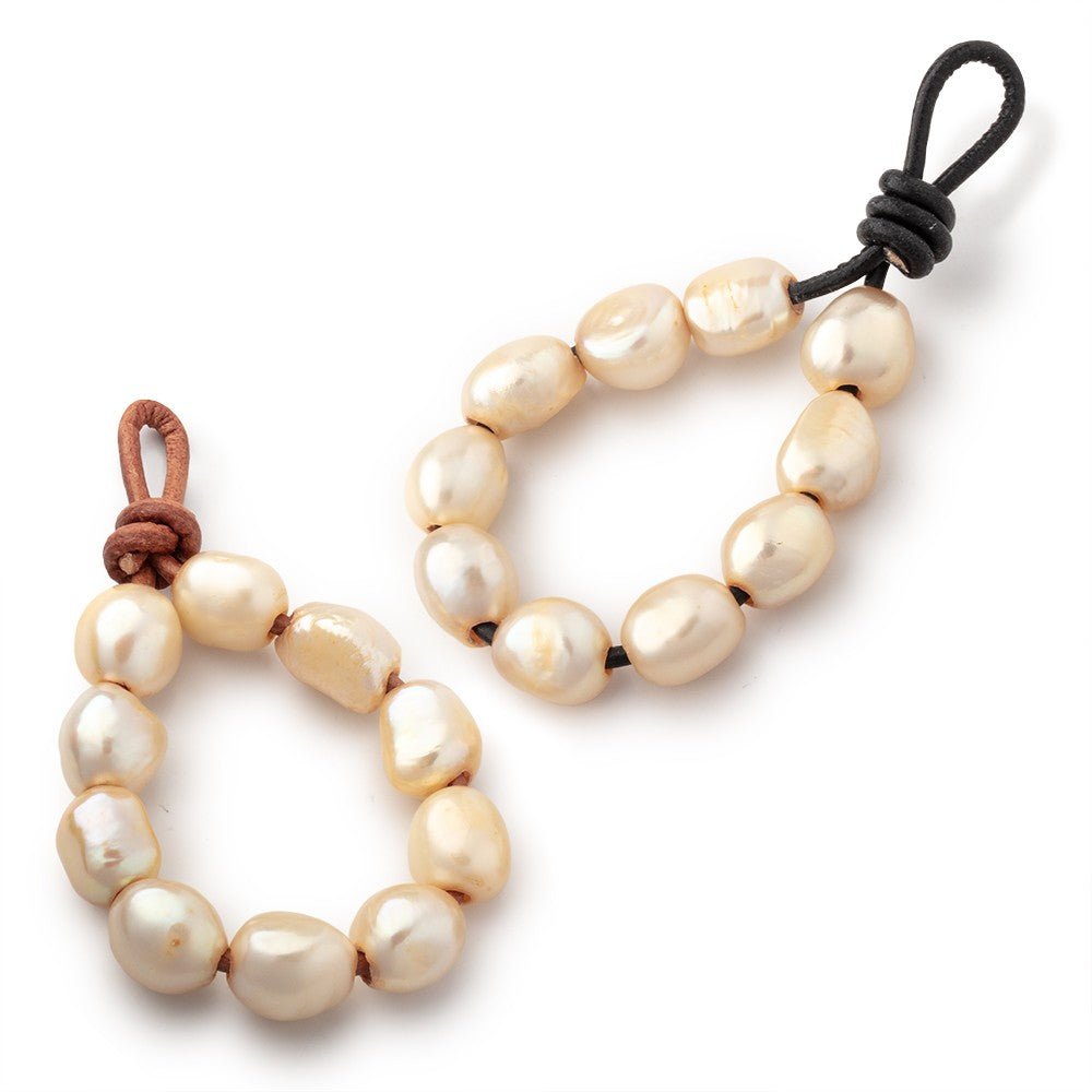 10-11mm Butter Yellow Large Hole Baroque Pearls Set of 10 (ONLINE ORDER ONLY)