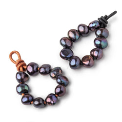 10-11mm Copperish Peacock Large Hole Baroque Pearls Set of 10 (ONLINE ORDER ONLY)