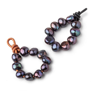10-11mm Copperish Peacock Large Hole Baroque Pearls Set of 10 (ONLINE ORDER ONLY)