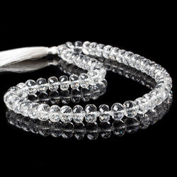 9-10mm Crystal Quartz faceted rondelle beads 17 inch 62 pieces AAA (ONLINE ORDER ONLY)