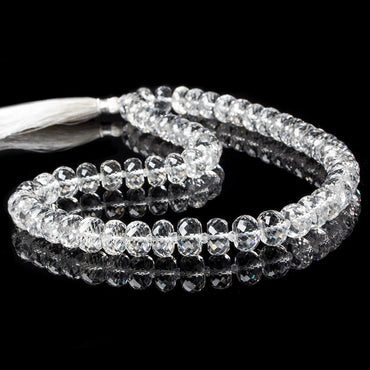 9-10mm Crystal Quartz faceted rondelle beads 17 inch 62 pieces AAA (ONLINE ORDER ONLY)