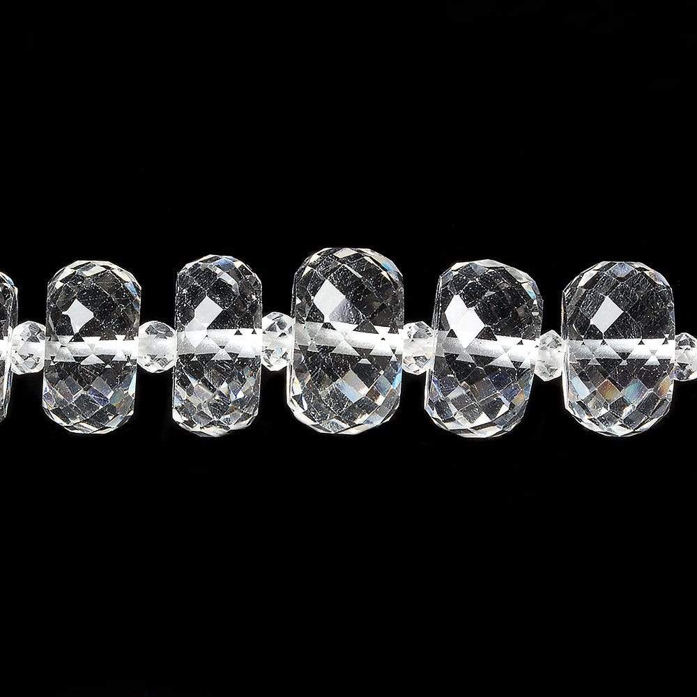 9-10mm Crystal Quartz faceted rondelle beads 17 inch 62 pieces AAA (ONLINE ORDER ONLY)