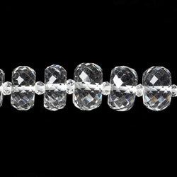 9-10mm Crystal Quartz faceted rondelle beads 17 inch 62 pieces AAA (ONLINE ORDER ONLY)