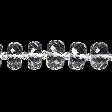 9-10mm Crystal Quartz faceted rondelle beads 17 inch 62 pieces AAA (ONLINE ORDER ONLY)