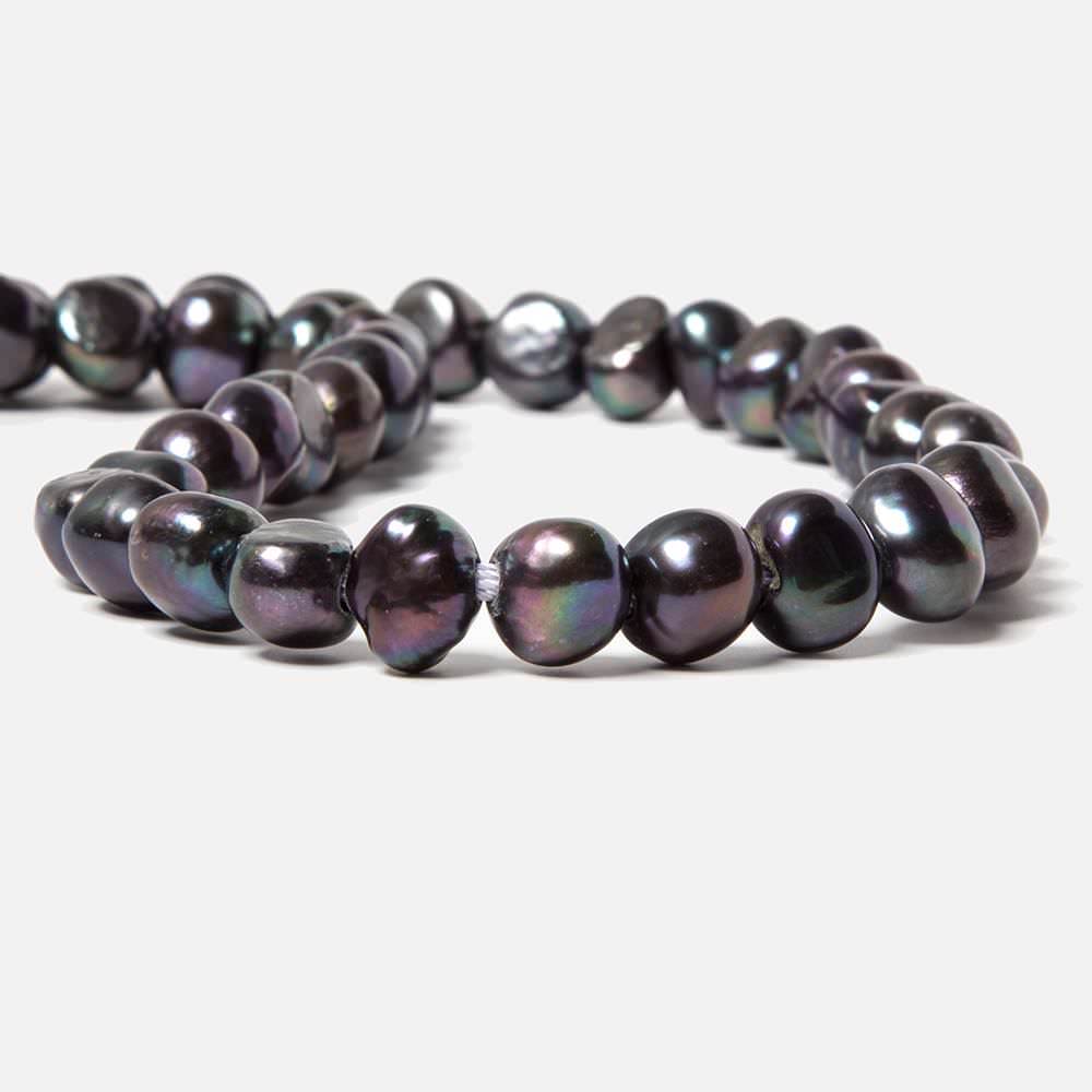 10-11mm Dark Peacock Baroque Side Drill 2.5mm large hole Pearl 44 pcs (ONLINE ORDER ONLY)