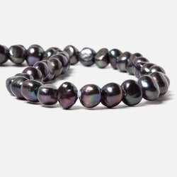 10-11mm Dark Peacock Baroque Side Drill 2.5mm large hole Pearl 44 pcs (ONLINE ORDER ONLY)