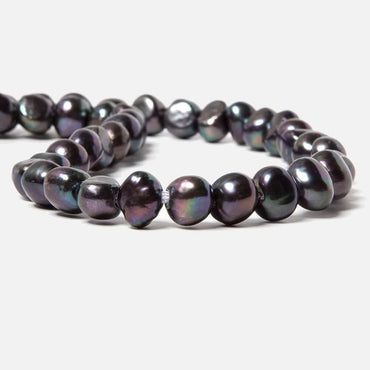 10-11mm Dark Peacock Baroque Side Drill 2.5mm large hole Pearl 44 pcs (ONLINE ORDER ONLY)