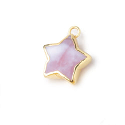 10-11mm Gold Leafed Pink Peruvian Opal Faceted Star Focal Pendant 1 piece (ONLINE ORDER ONLY)