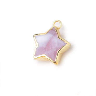 10-11mm Gold Leafed Pink Peruvian Opal Faceted Star Focal Pendant 1 piece (ONLINE ORDER ONLY)