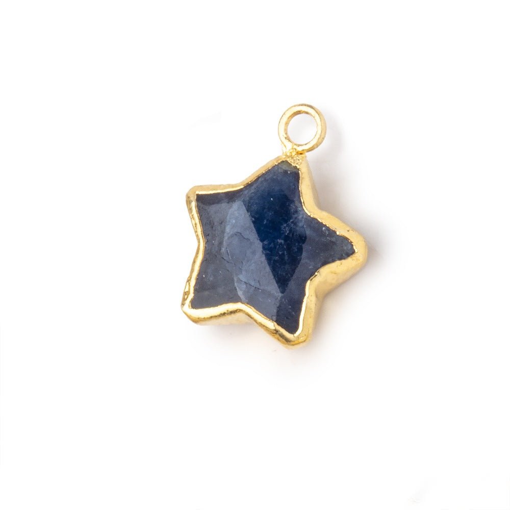 10-11mm Gold Leafed Sapphire Faceted Star Focal Pendant 1 piece (ONLINE ORDER ONLY)