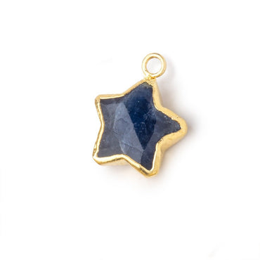 10-11mm Gold Leafed Sapphire Faceted Star Focal Pendant 1 piece (ONLINE ORDER ONLY)