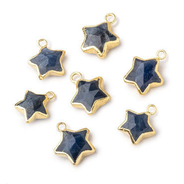 10-11mm Gold Leafed Sapphire Faceted Star Focal Pendant 1 piece (ONLINE ORDER ONLY)