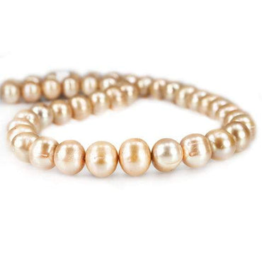 10-11mm Golden Off Round Freshwater Pearls 16  inch 42 pcs (ONLINE ORDER ONLY)