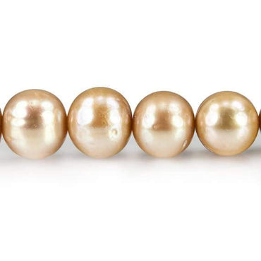10-11mm Golden Off Round Freshwater Pearls 16  inch 42 pcs (ONLINE ORDER ONLY)