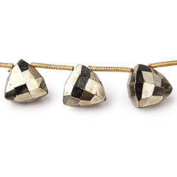 10-11mm Golden Pyrite Top Drilled Faceted Trillion Beads 8 inch 14 pieces (ONLINE ORDER ONLY)