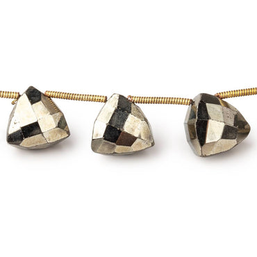 10-11mm Golden Pyrite Top Drilled Faceted Trillion Beads 8 inch 14 pieces (ONLINE ORDER ONLY)