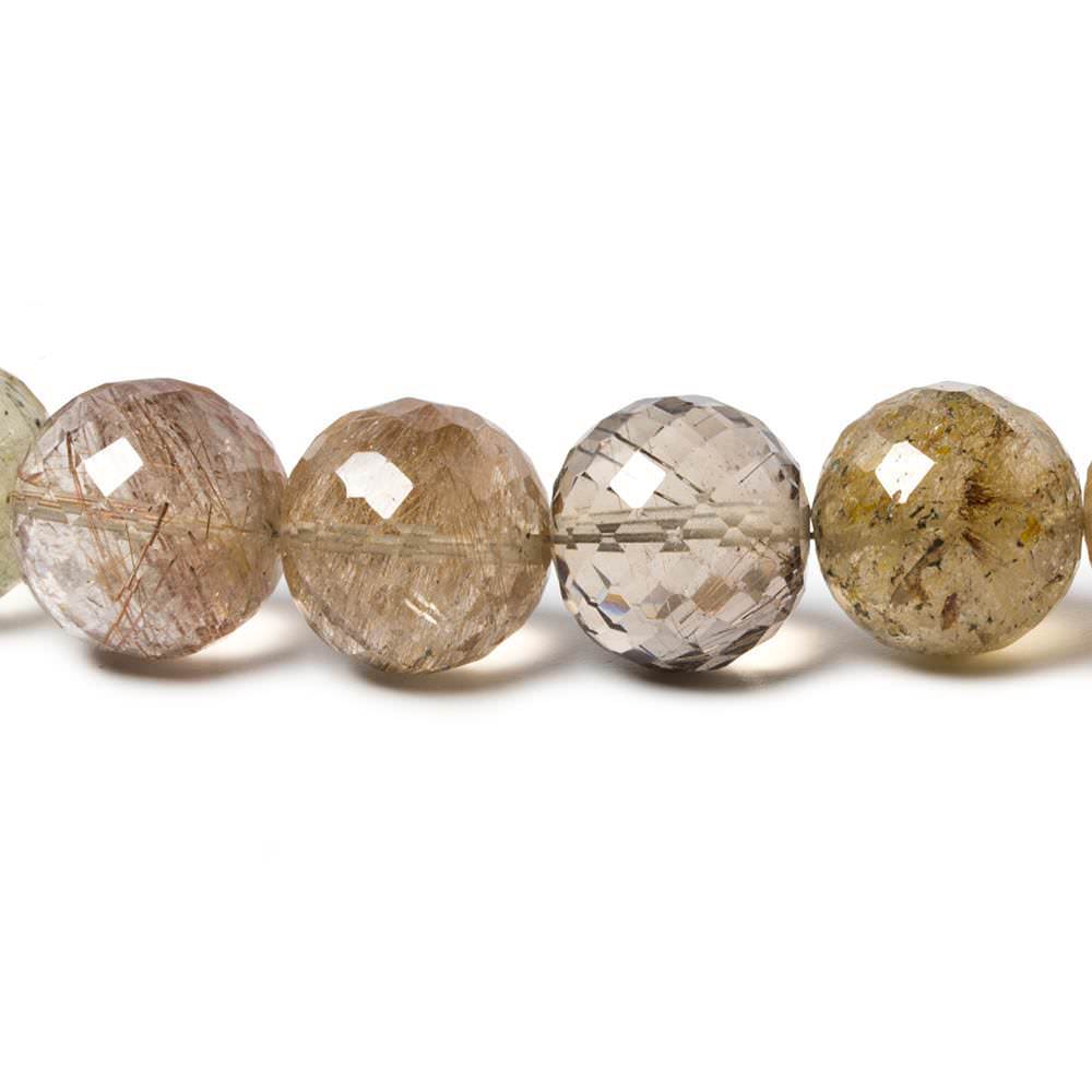 10-11mm Golden Rutilated Quartz faceted rounds 16 inches 37 beads (ONLINE ORDER ONLY)