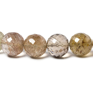 10-11mm Golden Rutilated Quartz faceted rounds 16 inches 37 beads (ONLINE ORDER ONLY)
