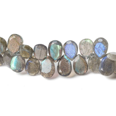 10-11mm Labradorite Bezel Faceted Pear Beads 8 inch 48 pieces (ONLINE ORDER ONLY)