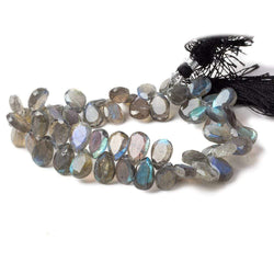 10-11mm Labradorite Bezel Faceted Pear Beads 8 inch 48 pieces (ONLINE ORDER ONLY)