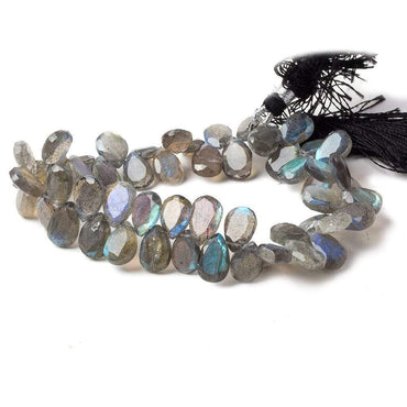 10-11mm Labradorite Bezel Faceted Pear Beads 8 inch 48 pieces (ONLINE ORDER ONLY)
