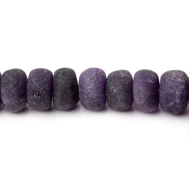 10-11mm Matte Amethyst plain rondelles 7.5 inch 30 beads A (ONLINE ORDER ONLY)