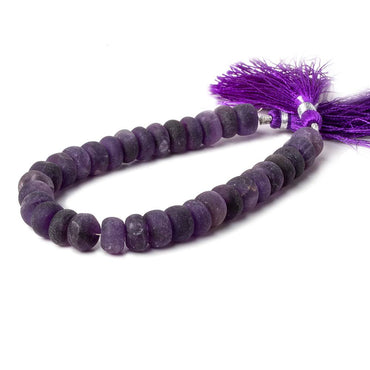 10-11mm Matte Amethyst plain rondelles 7.5 inch 30 beads A (ONLINE ORDER ONLY)