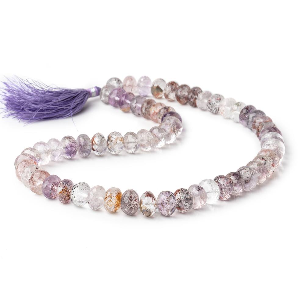 10-11mm Moss Amethyst Faceted Rondelle Beads 16.5 inch 60 pieces (ONLINE ORDER ONLY)
