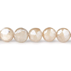 8.5-11mm Mystic Off White Moonstone faceted coins 14 inch (ONLINE ORDER ONLY)