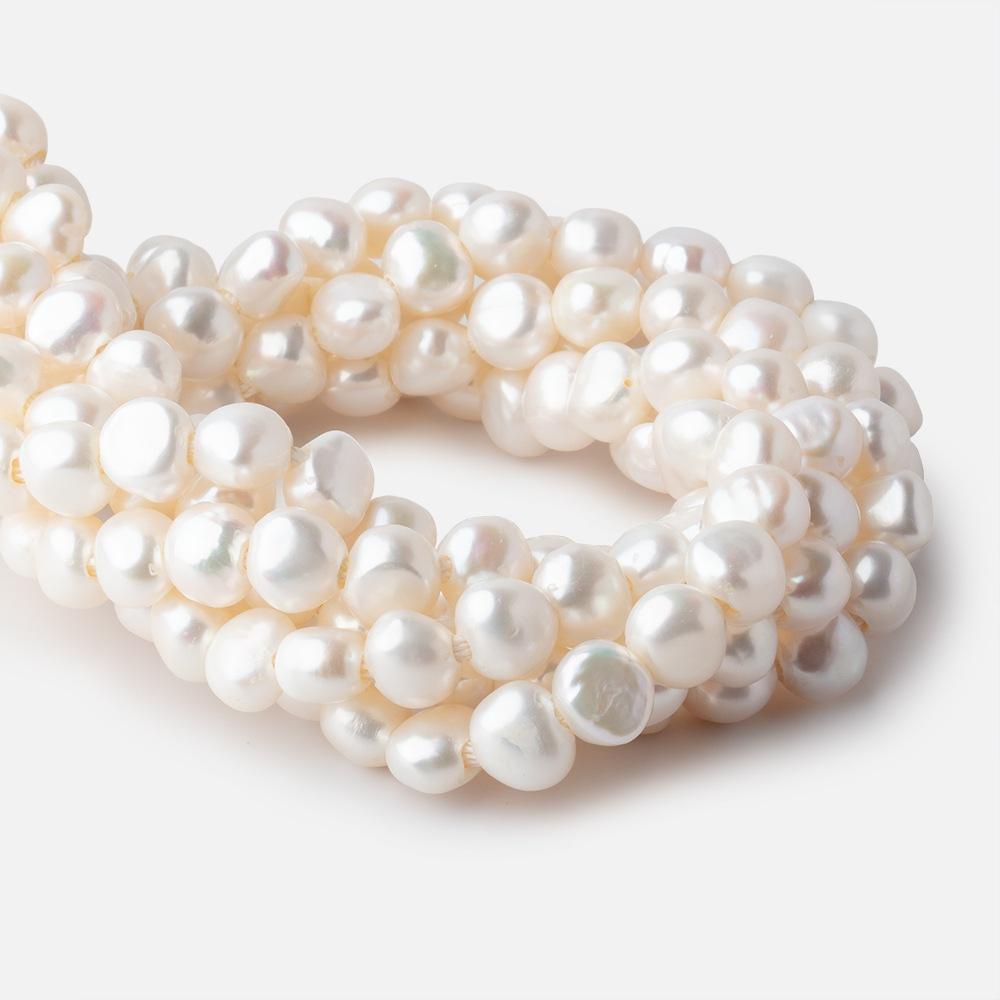 10-11mm Off White Baroque Side Drill 2.5mm large hole Pearls 15 in. 38 pcs (ONLINE ORDER ONLY)