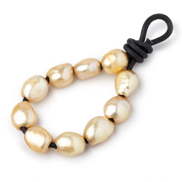 10-11mm Pale Gold Large Hole Baroque Pearls Set of 10 (ONLINE ORDER ONLY)