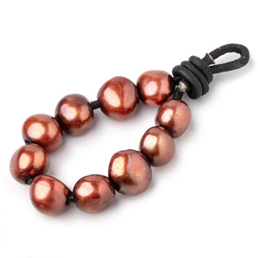 10-11mm Paprika Brown Large Hole Baroque Pearls Set of 10 (ONLINE ORDER ONLY)