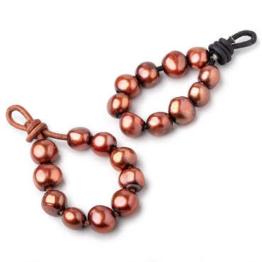 10-11mm Paprika Brown Large Hole Baroque Pearls Set of 10 (ONLINE ORDER ONLY)