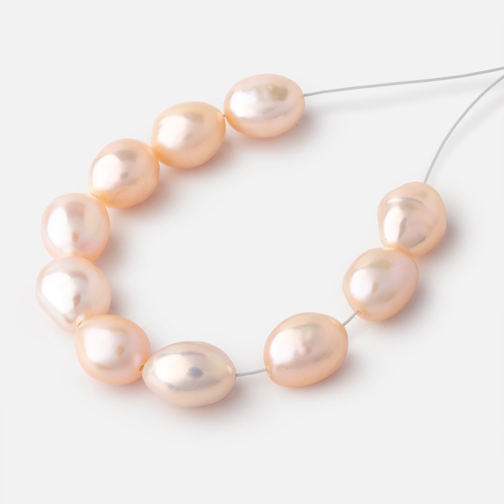 10-11mm Peach Baroque Freshwater Pearl Set of 10 Beads (ONLINE ORDER ONLY)