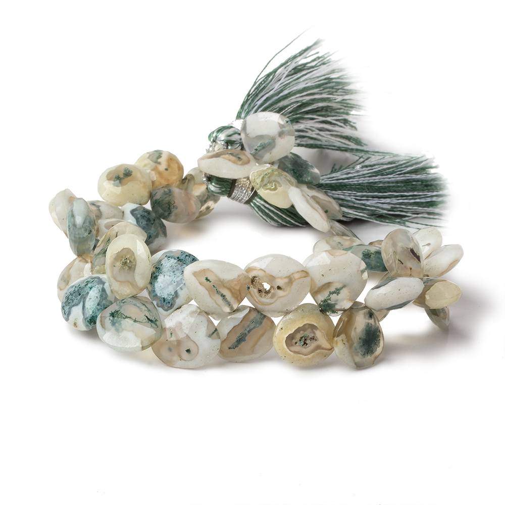 10-11mm Peacock Solar Quartz Faceted Heart Beads 7 inch 43 pieces (ONLINE ORDER ONLY)