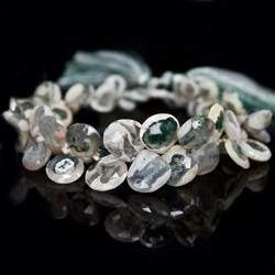 10-11mm Peacock Solar Quartz Faceted Heart Beads 7 inch 43 pieces (ONLINE ORDER ONLY)