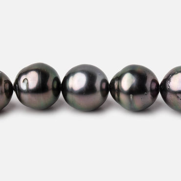 10-11mm Peacock Tahitian Round Saltwater Pearls 16 inch 36 pieces AA (ONLINE ORDER ONLY)