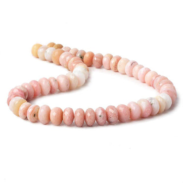 10-11mm Pink Peruvian Opal Faceted Rondelle Beads 14.5 inches 57 pieces (ONLINE ORDER ONLY)