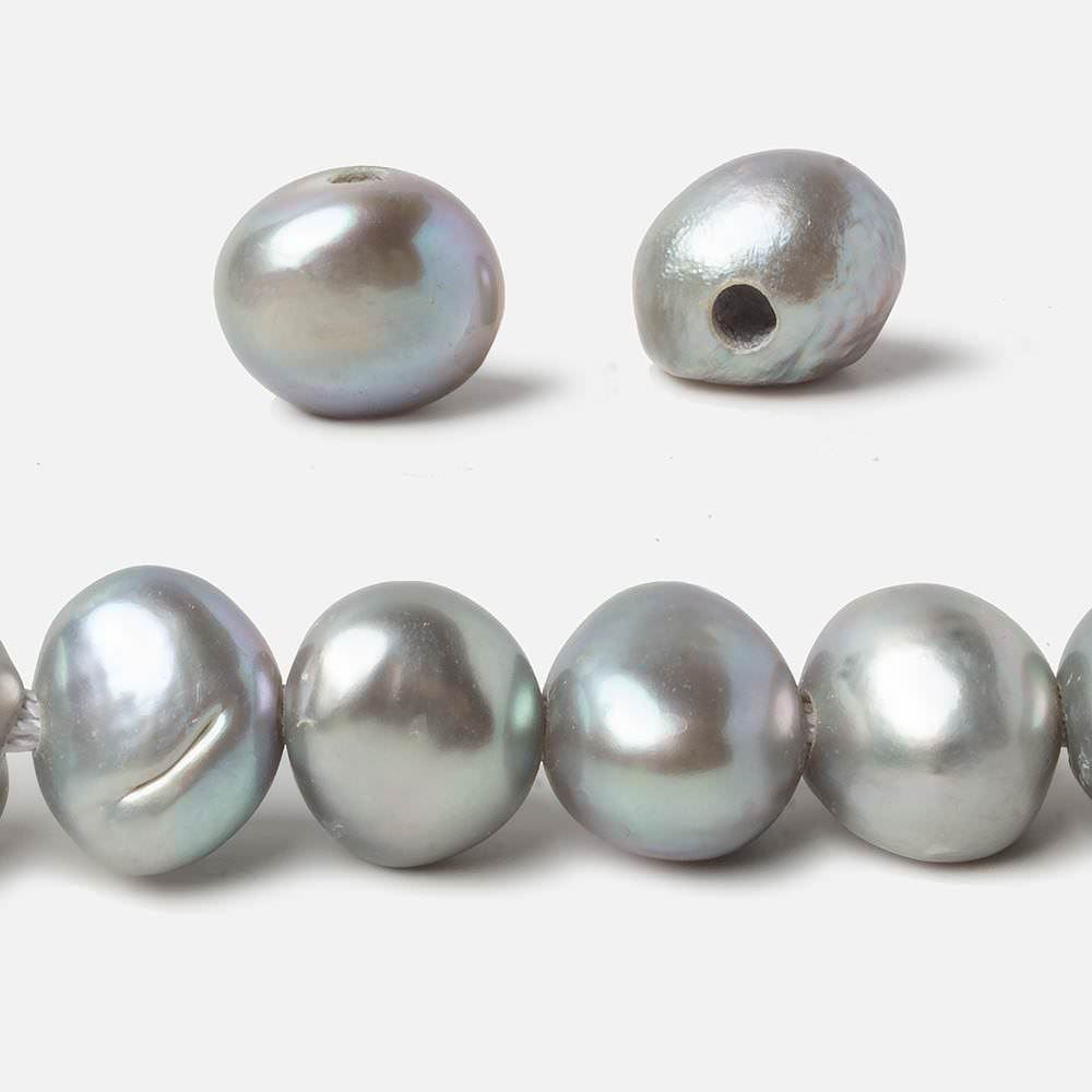 10-11mm Pistachio Silver 2.5mm Large Hole Baroque Freshwater Pearl 15 in 40 pcs (ONLINE ORDER ONLY)