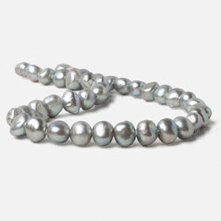 10-11mm Pistachio Silver 2.5mm Large Hole Baroque Freshwater Pearl 15 in 40 pcs (ONLINE ORDER ONLY)