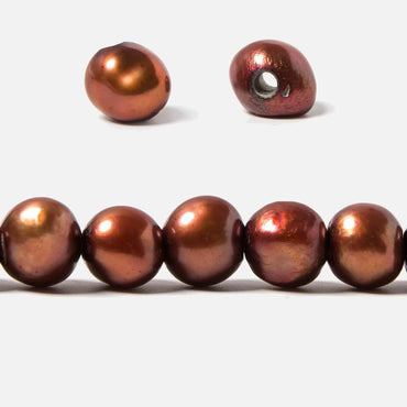 10-11mm Reddish Brown Baroque Side Drill 2.5mm large hole Pearl 47 pcs (ONLINE ORDER ONLY)