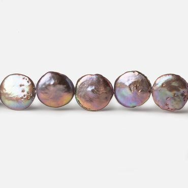 10-11mm Rose' Peacock Coin Freshwtaer Pearl strand 16 inch 35 pieces (ONLINE ORDER ONLY)