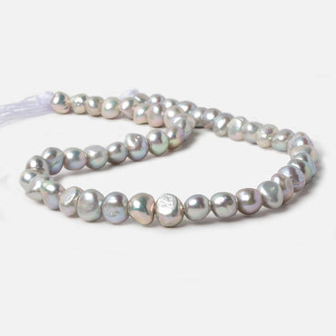 10-11mm Rose' Silver Baroque large hole Freshwater Pearls 16 inch 50 pieces (ONLINE ORDER ONLY)