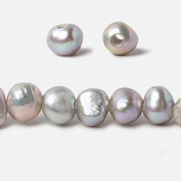 10-11mm Rose' Silver Baroque large hole Freshwater Pearls 16 inch 50 pieces (ONLINE ORDER ONLY)