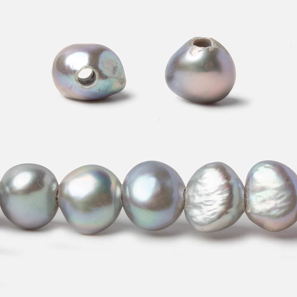 10-11mm Soft Rose' Silver 2.5mm Large Hole Baroque Freshwater Pearl 15 in. 43 pcs (ONLINE ORDER ONLY)