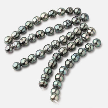 10-11mm Tahitian 2mm Large Hole Saltwater Pearls 4 inch 10 Beads AA (ONLINE ORDER ONLY)