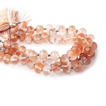 10-11mm Tangerine Quartz Faceted Rondelle Beads 8.25 inch 22 pieces (ONLINE ORDER ONLY)