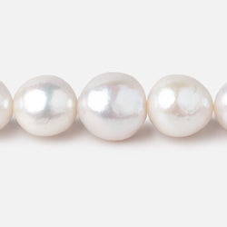10-12.5mm White Off Round Freshwater Pearls 16 inch 34 Beads AA (ONLINE ORDER ONLY)