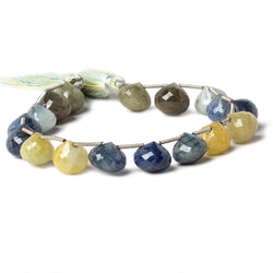 10-12mm Blue and Fancy Sapphire faceted Candy Kiss Beads 8 inch 17 pieces (ONLINE ORDER ONLY)